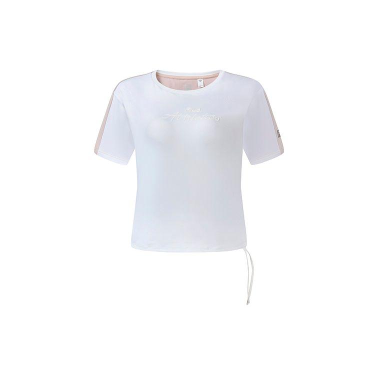 

FILA Athletics Color Block Loose Fit Round Neck Running Sports Knit Short Sleeve T-Shirt Women Tops Jade-White A11W232103F-WT M
