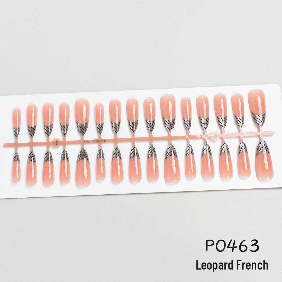 

P462-464 Gentle Leopard Print Cat Eye Press-On Nails: Spicy Girl Long Almond Shape Nail Art for European & American Vibe
