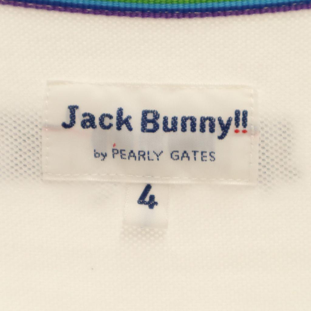 Jack Bunny!! Golf Short Sleeve Polo Shirt 4 White Kanoko Pearly Gates Men's Used
