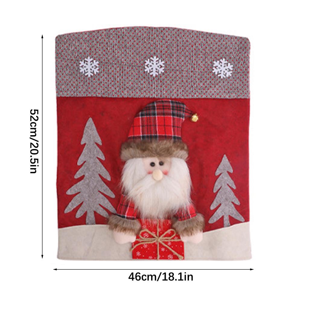 Xmas Chair Cover Dining Room Chair Seat Back Cover Removable Reusable Festival Decoration