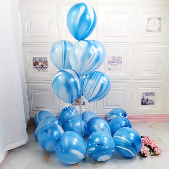 10Pcs/Set 10-inch Party Balloon Marble Agate Pattern Leakproof Anti-burst Thicker Strong Wedding Party Decor Latex Balloon Party Supplies