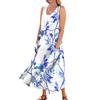Women's Casual Comfortable Floral Print Sleeveless Cotton Pocket Dress