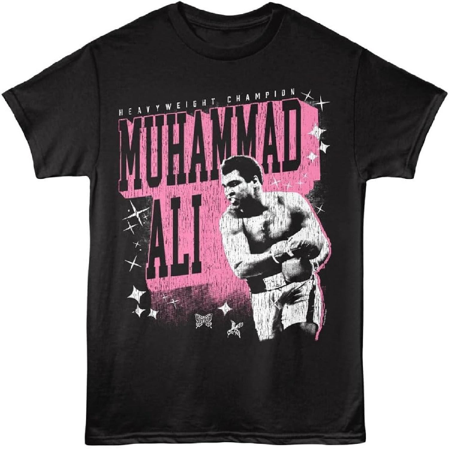 Muhammad Ali T Shirt for Men & Women The Greatest Champ Black Graphic Crew Neck, Short Sleeve Tee - Boxing Tshirts S