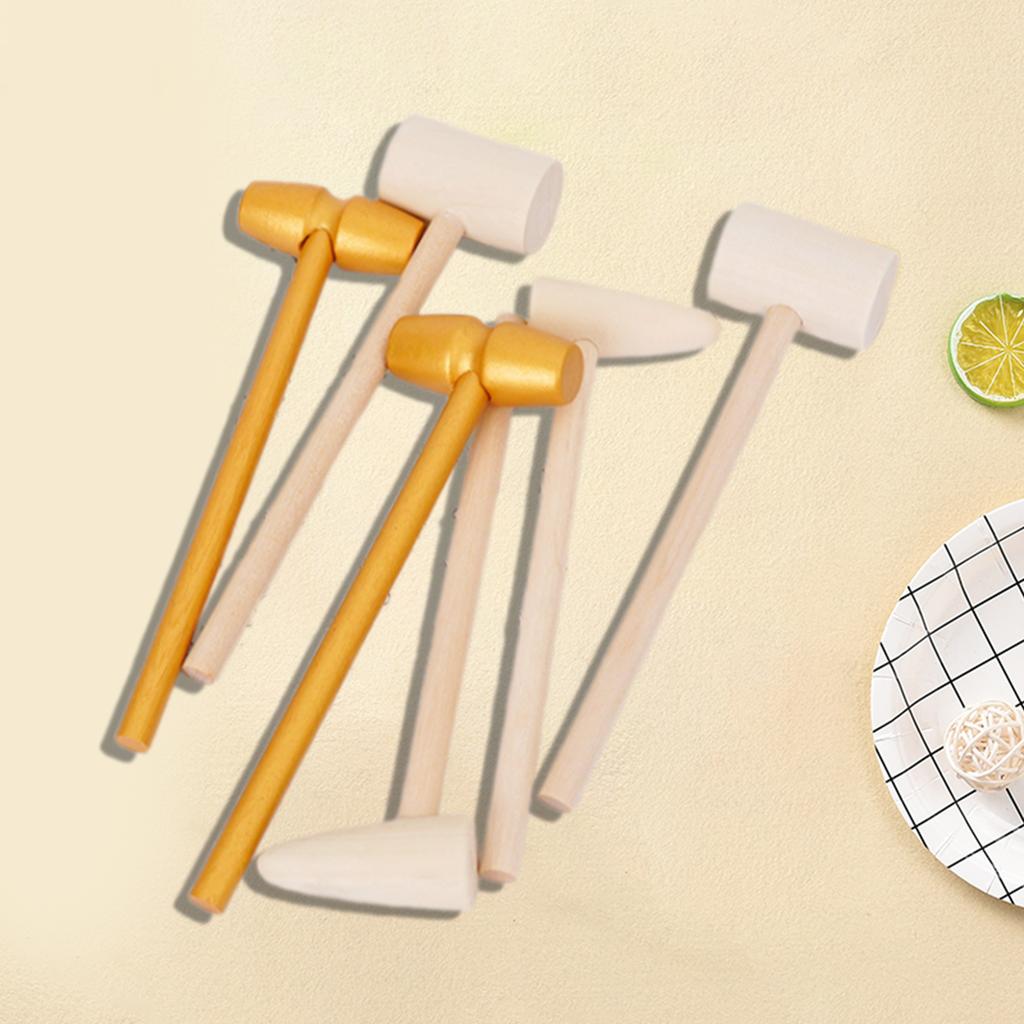 20 Peças Martelos de Madeira para Frutos do Mar de Chocolate Pequenos Malhos Brinquedo de Bater Martelo de Caranguejo para Crianças Meninos Meninas