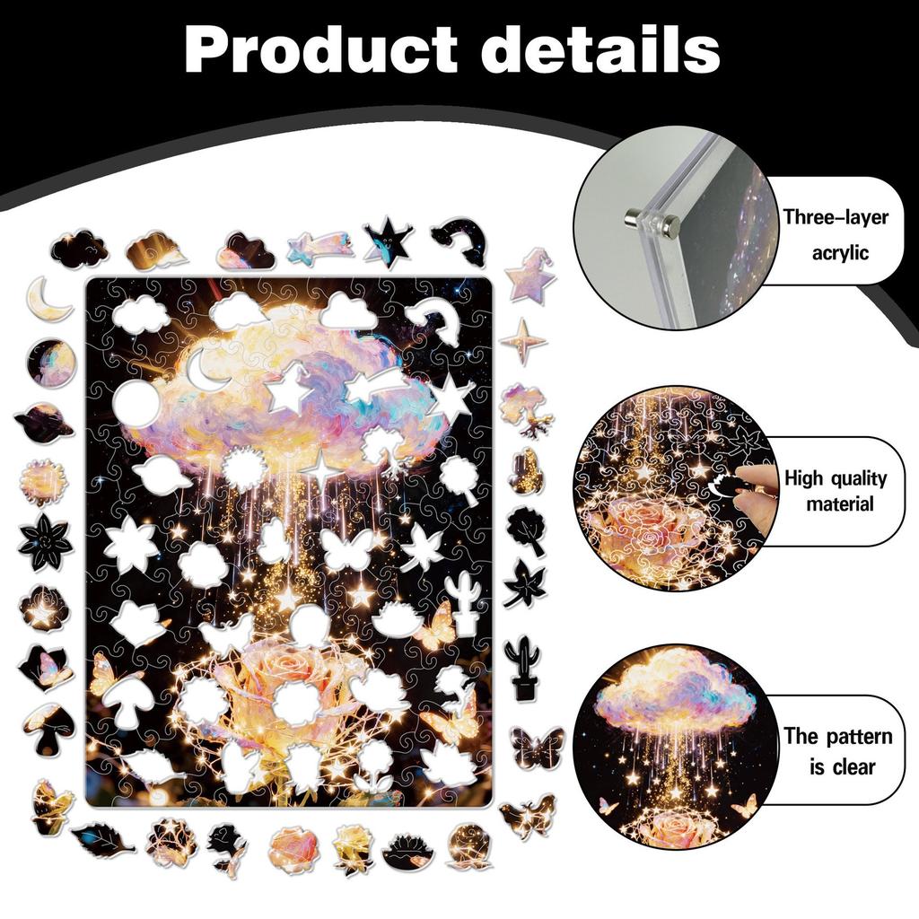 Clouds Puzzle Ornament Light Transmission Decorative Painting Puzzle Game High Difficulty Acrylic Puzzle