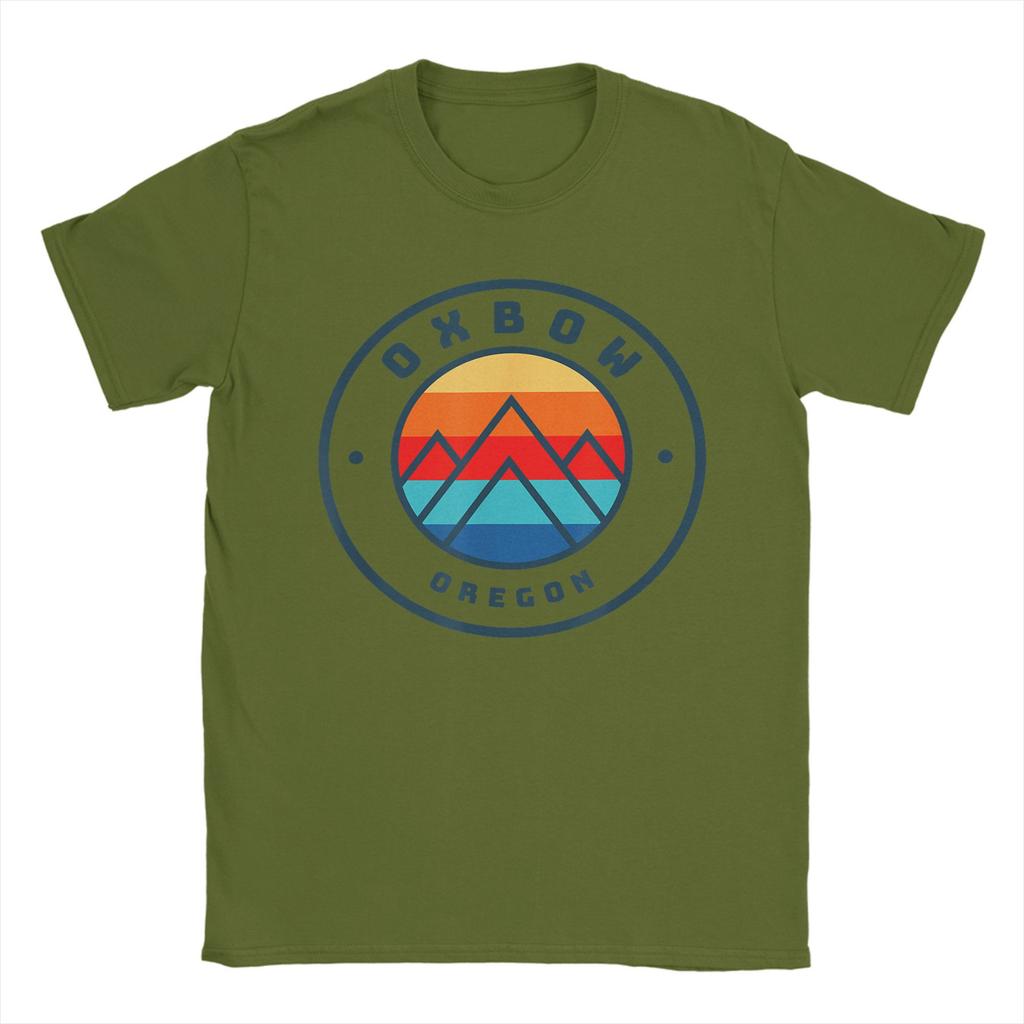 Oxbow Oregon Fishing Summer Men's T Shirt Mountain Novelty Tee Shirt Short Sleeve Crewneck T-Shirt Cotton Classic Clothes
