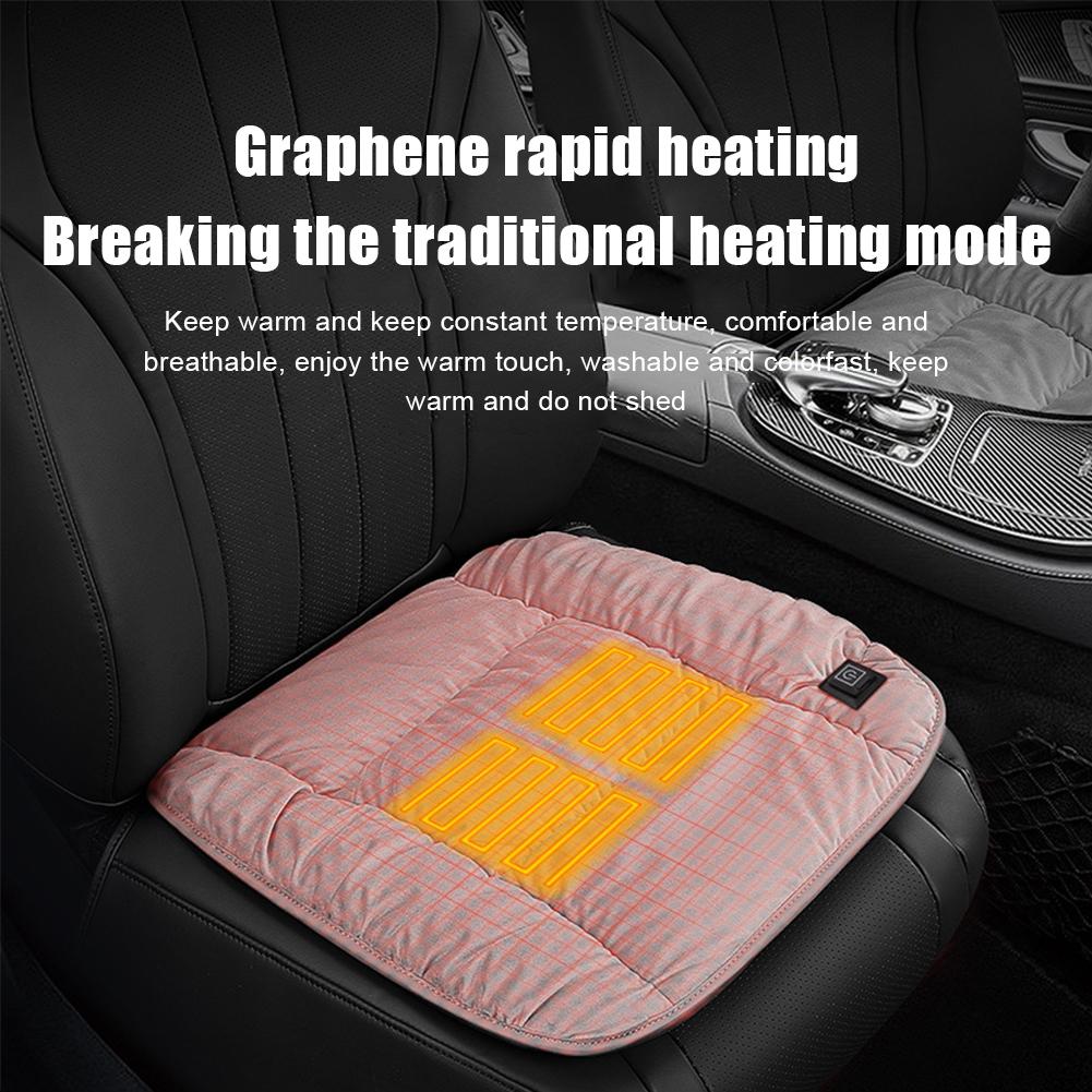 3ks 12V Zimní Auto Grafenová Chytrá Vyhřívací Podložka USB Auto Zadní Vícestupňový Nastavitelný Termostat Univerzální Podsedák Příslušenství