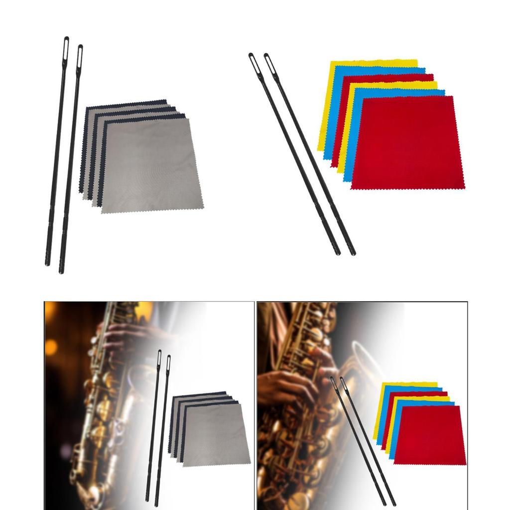 Flute Cleaning Rod and Cloth,Flute Polishing Cloth ,Woodwind