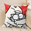Cartoon Cute S_Simons Cat Cushion Cover Silky Short Plush Double-Sided Printed Pillow Case For Sofa All Seasons Home Decor Gift