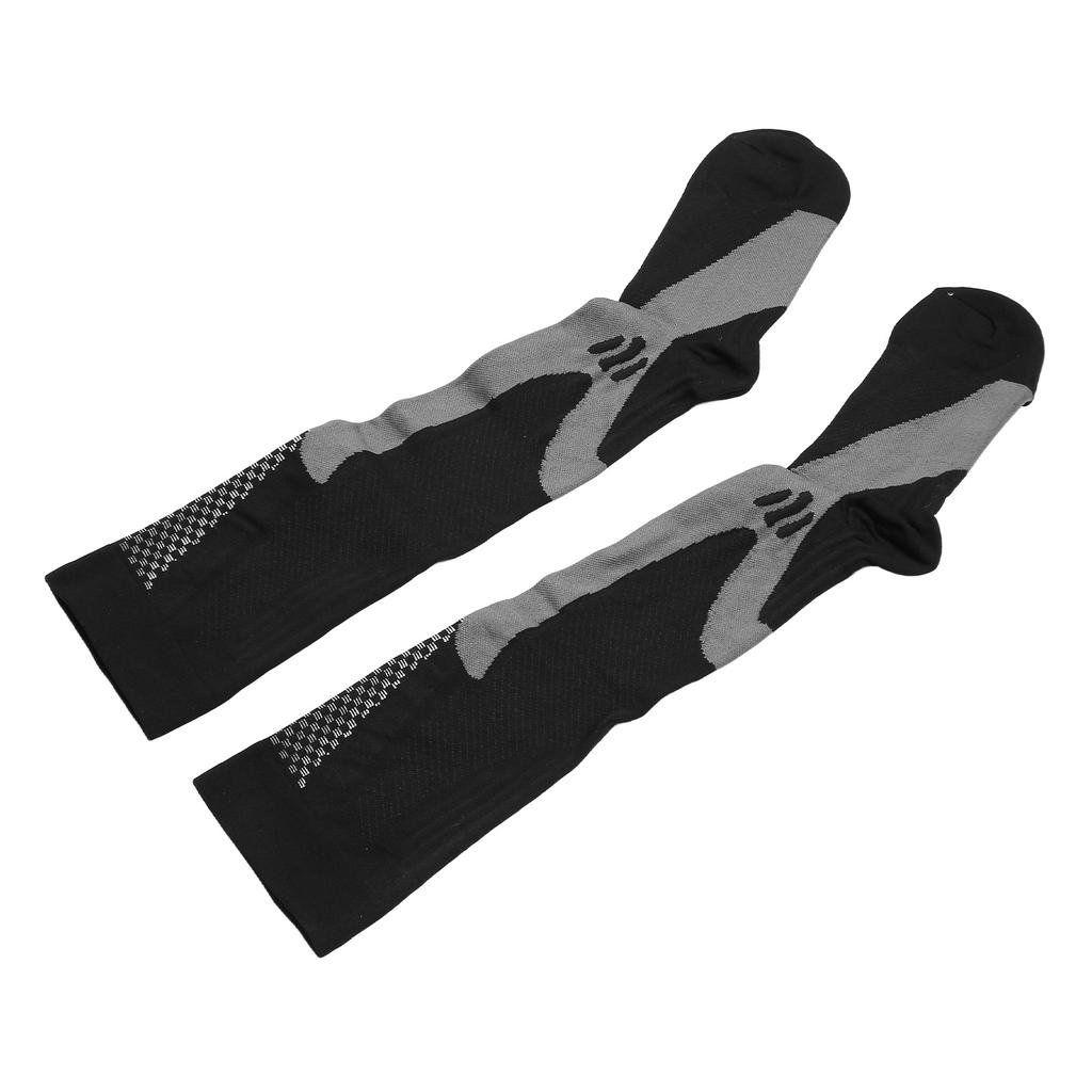 2pcs Calf Compression Socks Knee High Prevent Slip Soft Breathable Nylon Elastic Calf Compression Sports Socks L XL