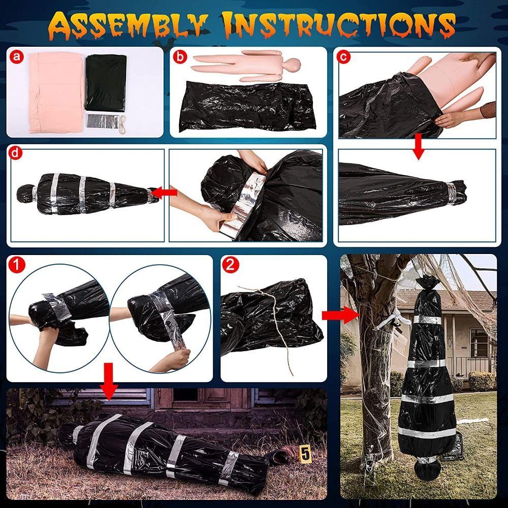 Scary Hanging Corpse Inflatable Halloween Ornament Decor Prop Dead Victim Props  Outside