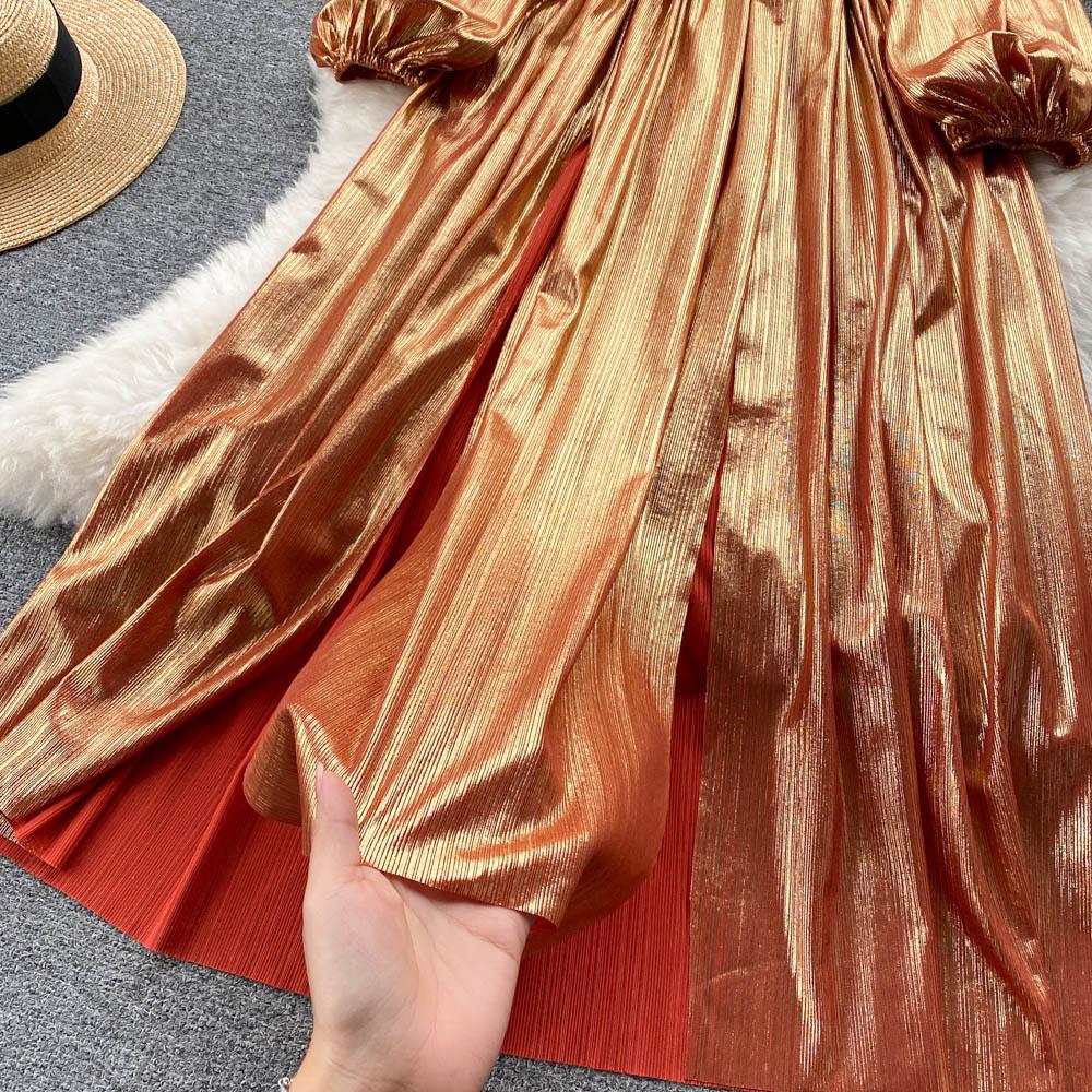 RUGOD Rochii europene și americane Temperament high-end cu decolteu în V Talie subțire și ușoară Stil matur Rochie lungă cu leagăn mare Femei