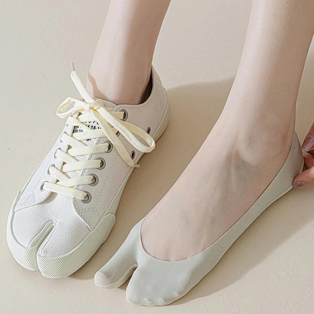 5 Pairs Soft Cotton Split Toe Socks Breathable Tabi Sox New Two Toe Socks  Women Ladies