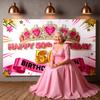 Birthday  Backdrop Gold Number Balloons Birthday Celebration Display 50th Celebration Banner Pink 50th Birthday Display