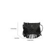 Fashi Vintage Leder Crossbody Tasche, Boho Stil Schultertasche, Quaste Niete Kreuz Dekor Quadratische Geldbörse Lässige Umhängetasche