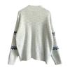Winter Women Christmas Sweater Half-high Collar Color Matching Snowflake Pattern Long Sleeve Knitwear Thick