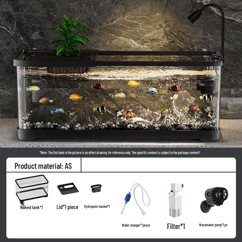 Living Room Ecological Fish Tank with Oxygenation and Wave-Making Features