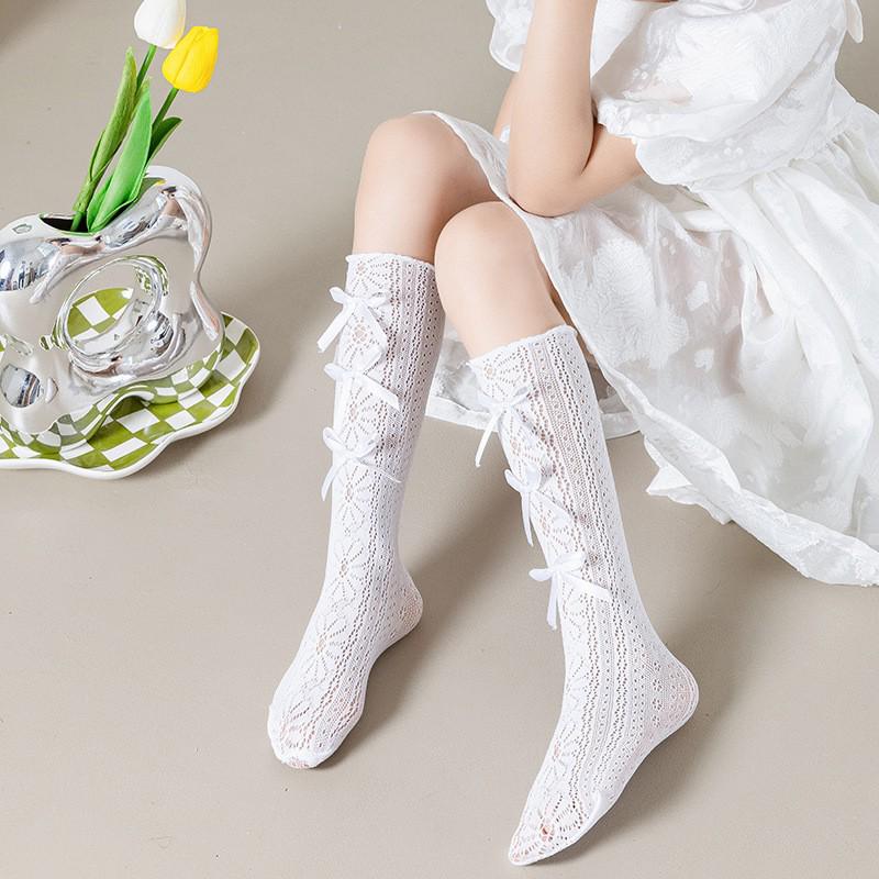Girls' Lace Mesh Mid-Calf Princess Socks - Summer Thin Style