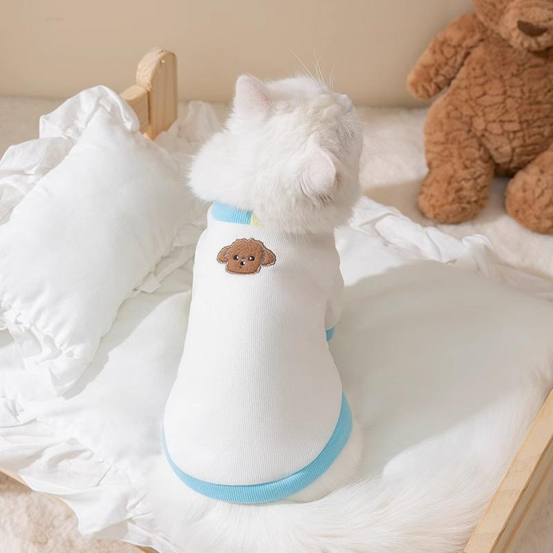 

Милый свитер-кардиган контрастного цвета для собаки, весенний теплый сезон, милая одежда для питомца, бипод для средней и маленькой собаки, кошки XL (recommended weight 11-7.5 kg)