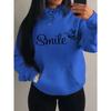 Smile Font Language Butterfly Pattern Hoody For Women Sport Pocket Clothing Cute Multicolor Streetwear Fashion Hoodies