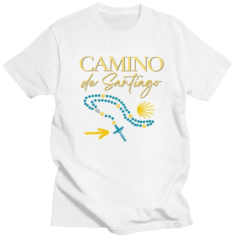 Custom Mens Buen Camino De Santiago T Shirts Short Sleeves Cotton Tshirts Tshirt Leisure Tee Loose Fit Clothes