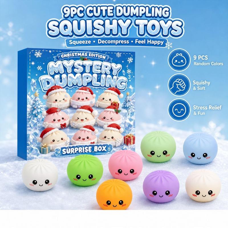 2026 Christmas Advent Calendar Mystery Dumpling Blind Box 24 Day Countdown Squeeze Sensory Fidget Holiday Gift Set