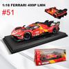 In Stock Bburago 1:18 Le Mans 24h Ferrari 499p No.24 No.50 Bo.51 Coated Simulation Alloy Miniature Model Custom Kid Toy Gift