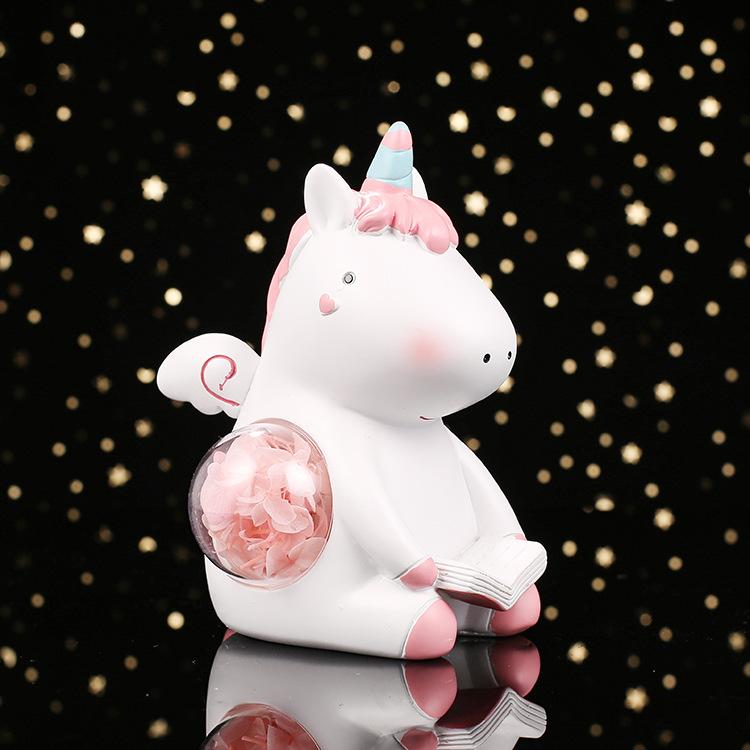 Night Battery Lamp Powered Cartoon Cute Unicorn Little Yellow Duck Shaped