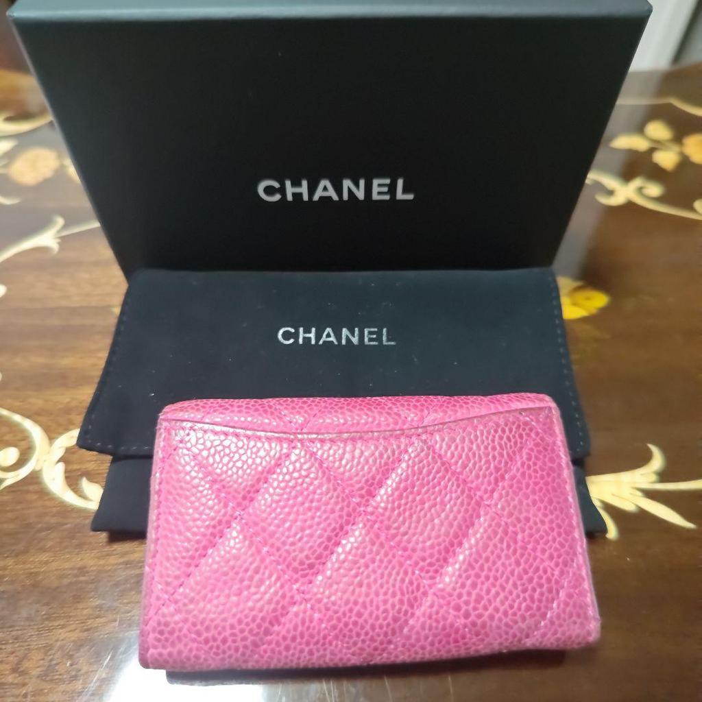 Used  CHANEL Caviar Skin Key Case Pink