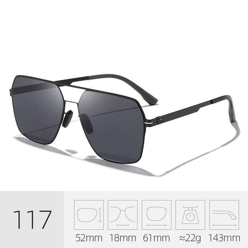 Men's Polarized Aviator Sunglasses - Anti-UV, High Definition, Double Bridge Design for Fashionable Driving