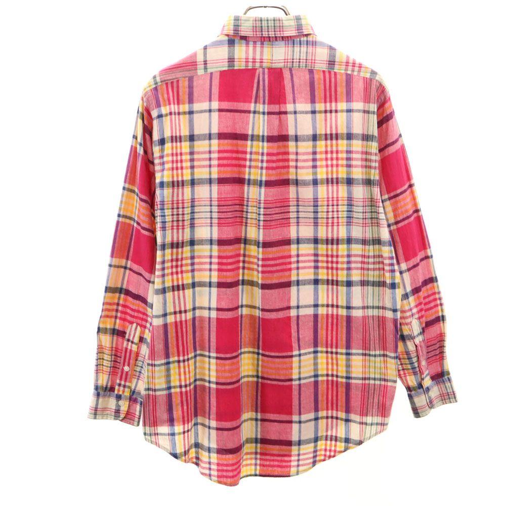 POLO COUNTRY 80s 90s Old Check Pattern Long sleeve Button down shirt Men's Used