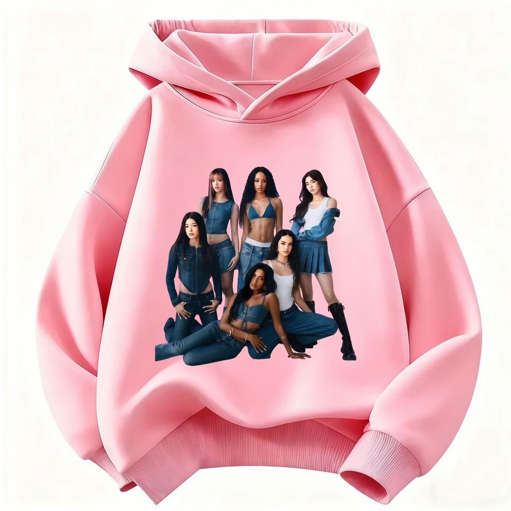2026 Children KATSEYE Hoodie Kids Loose Casual Hooded Sweatshirt Boys Girls Fashion Graphic Pullover Sport Daily Wear Tops