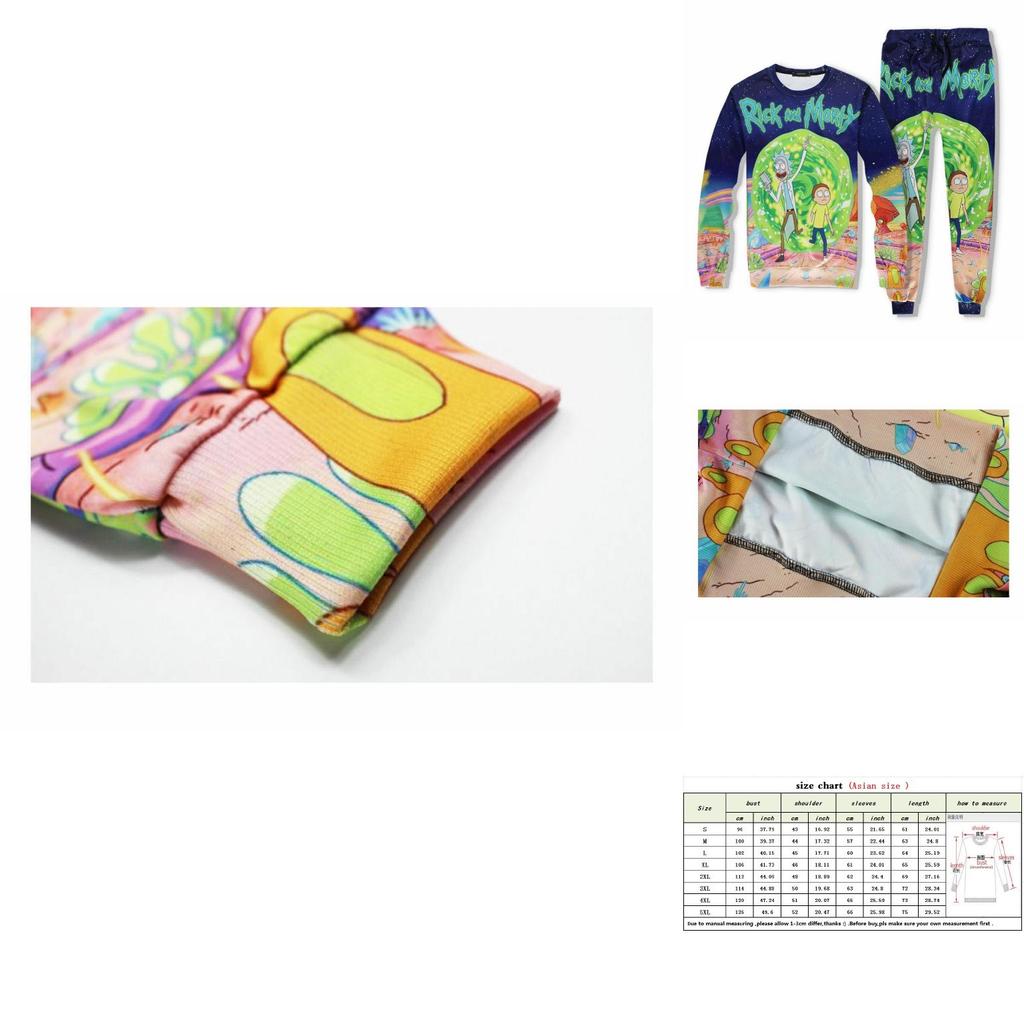 Fun New Rick And Morty Cartoon Galaxy 3d Sweater Hoodie Pants Outfit Tracksuit