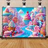 Colored Candy Kingdom Ice Cream Castle Vinyl Background Cloth