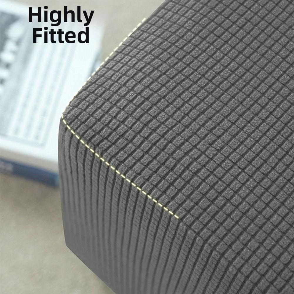 Velvet Jacquard Ottoman Cover Elastic Footstool Case New Footrest Slipcover  Home Decor