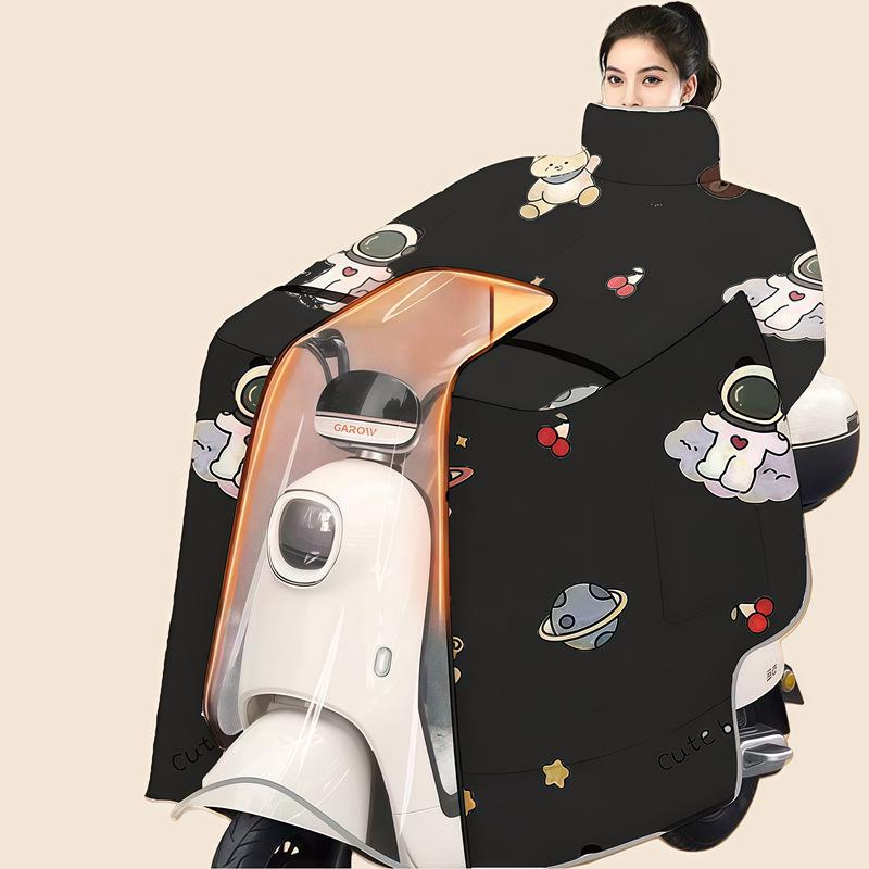 Extra Large Thick Windproof Winter Cape for Electric Vehicle Windshield with Full Neck Protection