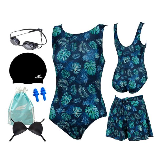 Akuatika Women'S Indoor Swimwear Aqa14Di 6-Piece Competition Goggles Set