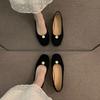 Xiaoxiangfeng French Suede Women's Sleeve Single Shoes Women's Shoes Gentle Fairy Evening Temperament Bow Beanie Shoes