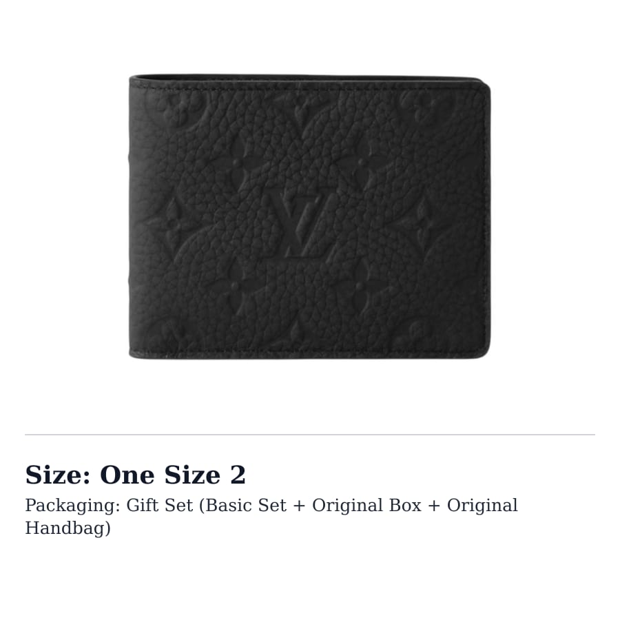 LOUIS VUITTON Wallet Multiple Taurillon Black