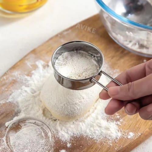 Mini Strainer, Flour Sifter, Fine Grain, Heavy-Duty, with Handle, Rust-Resistant, 304 Stainless Steel, for Confectionery, Flour, Breadcrumbs, Grains,