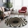 3D Optical Illusion Rug, Hypnotic Black & White Vortex Carpet, Creates A Mesmerizing Infinite Abyss In Your Room Floor Decor