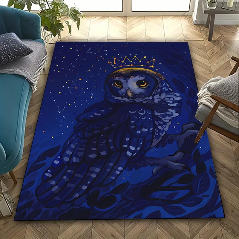 3D HD Printing Owl Print Rug Carpet for Bedroom Living Room Decor Area Rug for Sofa Washable Floor Mat Coffee Table Special Gift