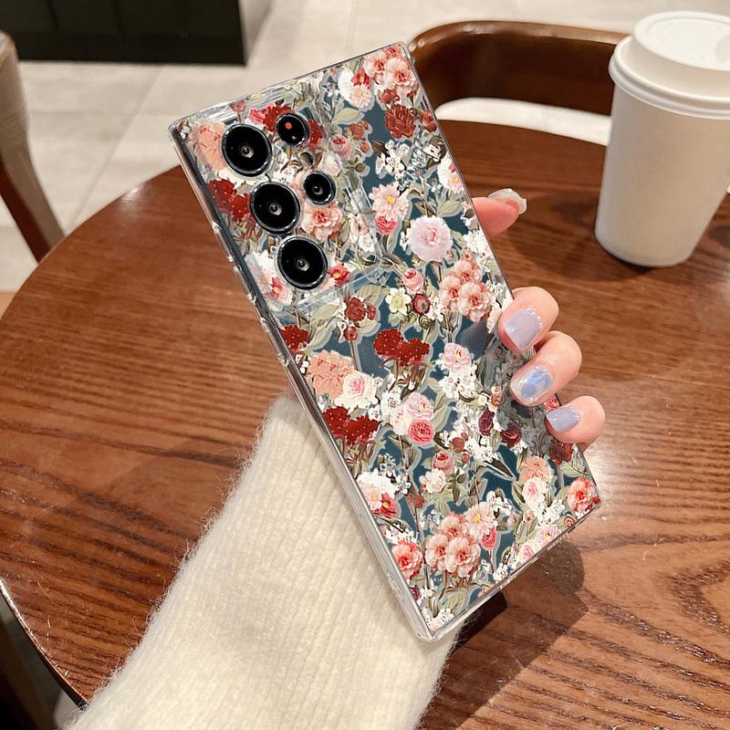 Little Flower Pattern Phone Case For Samsung Galaxy S26 S25 S24 S23 Ultra S22 Plus S24 S21 FE S25 Edge Clear Silicone Soft Cover