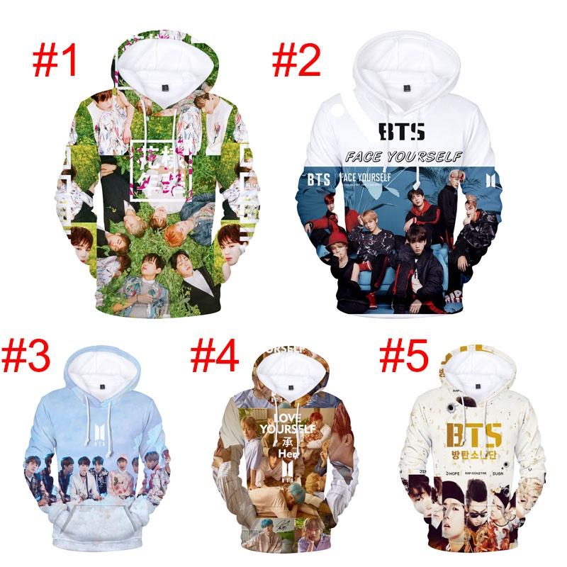 Premium Quality Bts Printed Sweatshirt Hoodie Featuring Face Yourself Design For Fans