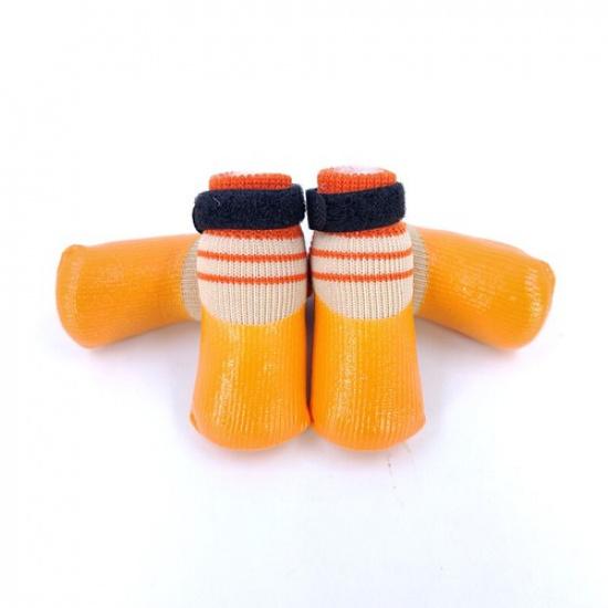 4Pcs/Set Non-Slip Knitted Dog Socks Pet Puppy Shoes Soft Cotton for Chihuahua  m