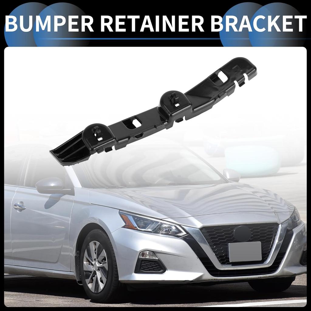 Bumper Support Bracket, Left Side Front Bumper Retainer Bracket Hold Mount No.62221JA01A for Nissan Altima 2007-2012 ABS Plastic Black, 1 Pc