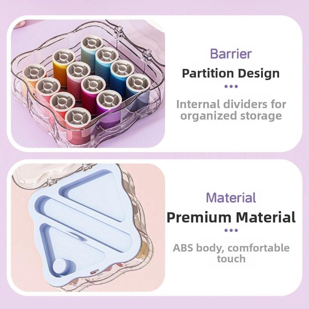 Partitioned Hand Sewing Tool Kit Portable Magnetic Needle Thread Box Mini Sewing Box Set Travel