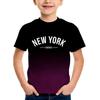 Kids' Trendy American Letter Short-sleeve T-shirt Boys' Summer Gradient Casual Top for Older Children Stylish Versatile Style