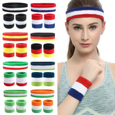 3pcs/set Sports Headband Sweatband High Elastic Women Men Outdoor Sports Sweat Band Headband Wristband Workout Tennis Headwrap
