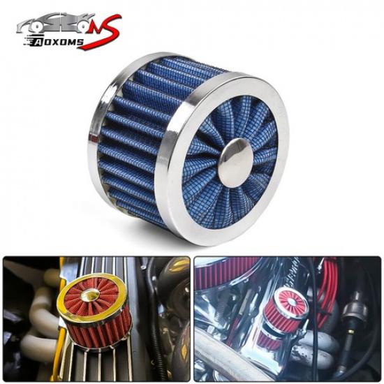 Blue Universal 23mm Car Push In High Flow Extra Vent Valve Cover Breather Filter